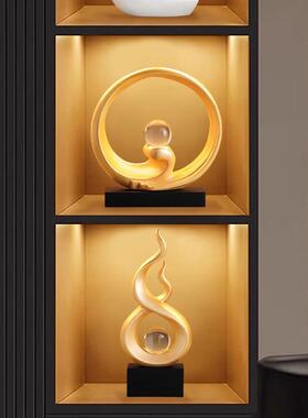 风生水起酒柜装饰品客厅摆件轻奢高档电视柜玄关办公室艺术工艺礼