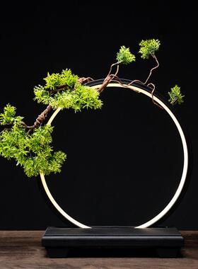 新中式LED灯圈创意摆件 客厅倒流香办公室会所送礼家居招财装饰品