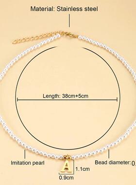 Stainless steel letters initial pendant necklace diy name Si