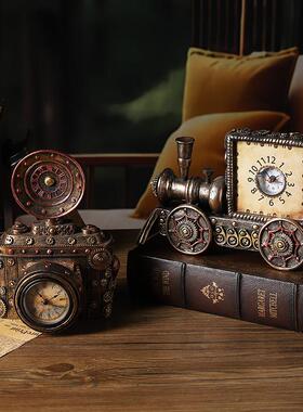欧式电视柜玄关照相机时钟模型摆件覆古怀旧客厅酒柜小摆设装饰品