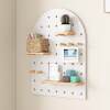 Solid wood hole board custom wall rack decorative partition rack storage shelf wooden bookshelf wall partition