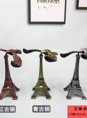 平衡鹰重力鸟摆件高级感小众客厅装饰品埃菲尔铁塔永动机金属玩具