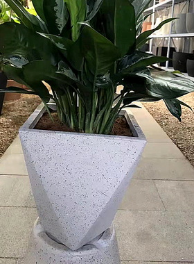 创意菱形花盆室内户外发财树大号简约方形花盆 定制高款设计师款