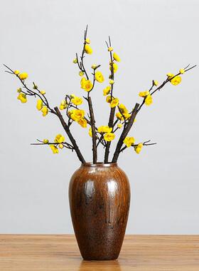 中式禅意仿真梅花枝腊梅假花客厅店面酒店会所装饰小花插花摆件