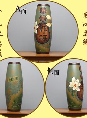 高档中式陶中国元素礼玄关隔断博古架老板励办公室摆瓷件小装饰品