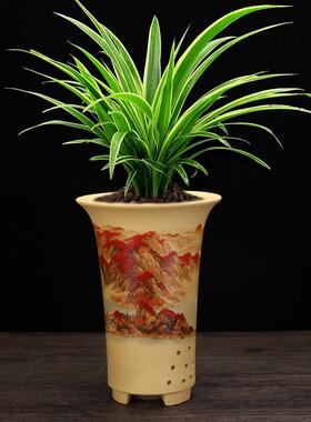 宜兴紫砂花盆兰花专用盆精品室内桌面古典盆景绿植花卉中国风特价