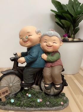 创意头老相太摆件守装相伴婚老房家居饰送老人长935辈礼物树脂工