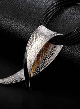 欧美民族风夸张几何合金吊坠毛衣链 亚马逊个性拉丝锁骨项链