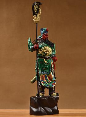实木雕刻彩绘关公佛像饰品新中国风吴财神家店装饰工艺品