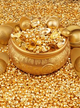 金元宝沙金元宝实心元宝摆件招财迷你小元宝工艺品聚宝盆财库相框