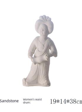 新中国风古代声学人物装饰品家居样板房入口大厅女士雕塑装饰品古