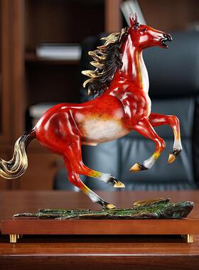 黄铜马到成功摆件《千里马》家居客厅办公室装饰品公司开业礼品