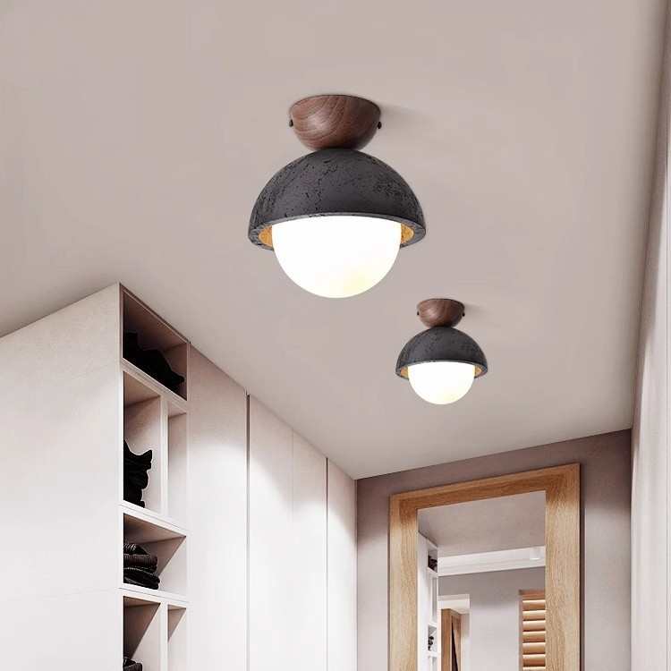 黑色洞石小吸顶灯创意门厅过道灯走廊玄关阳台飘窗日衣帽间吸顶灯 - 图2