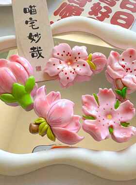 小清新田园花朵冰箱贴桃花磁铁创意白板卡通磁性贴固定照片留言板
