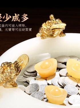 招财聚宝盆摆件罗琉盘璃艺家居卧室酒柜厅装饰品摆件JTF17086开