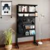 .Vertical perforated board storage rack floor-standing punch-free modern simple iron wall storage computer desk book