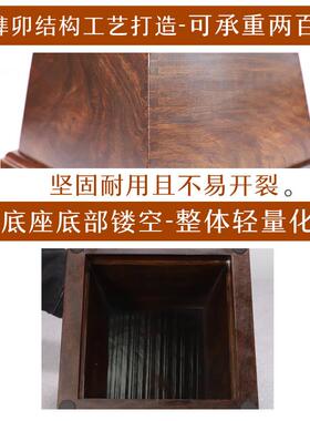 实木底座铜鼎摆件增高台办公室鼎盛千秋客办公室财富宝鼎展示托