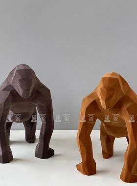 现代简约绒面猩猩小泰山装饰样板房售楼处酒店客厅酒柜软装工艺品