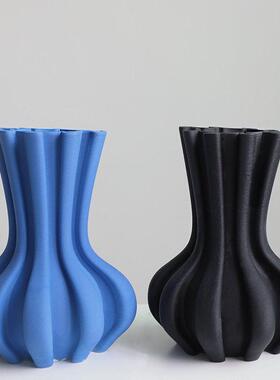 3D打印白色简约现陶瓷工艺品创意插花器花摆件家居软装饰品