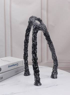 简约现代条纹创意几何绳结摆件样板房客厅软装摆设品书房桌面摆件