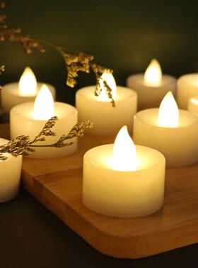 12PCS Flameless LED Tealight Candles Battery Operated Pillar
