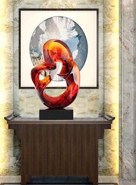 雕塑店玄关软简约透现代家居客厅仿ST741琉装璃明树脂环氧工艺酒