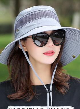 红色渔夫帽女士夏天帽子宽
