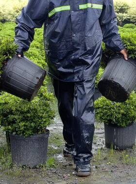 [虹越华锦]吹塑7加仑盆PE塑料花盆加厚黑色园艺花卉盆透气绿植