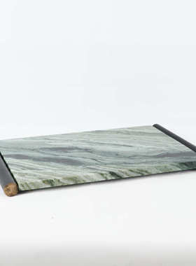 新中式天然大理石托盘酒店展会样板间茶几饰品摆件售楼处现代软装