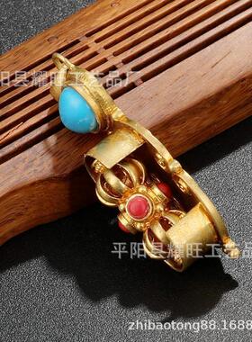 纯JGJGC铜转多吉金刚吊坠旋男女士挂杵件九股金旋刚降魔杵可转