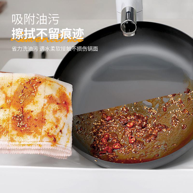 希艺欧棉纱清洁巾厨房洗碗洗锅抹布不沾油易清洗洗碗巾10条装 - 图2