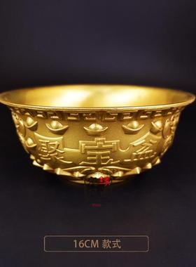 高档黄铜聚盆摆件铜盆五福临门宝招财聚玄关居香炉财家工艺品开业