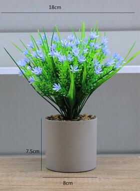 北欧ins简约仿真绿植办公室水泥盆栽客厅阳台桌面美化绿植小盆栽