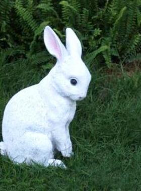 正品庭院装饰 户外园草地园景林观雕花塑脂动物工艺品仿真树兔子