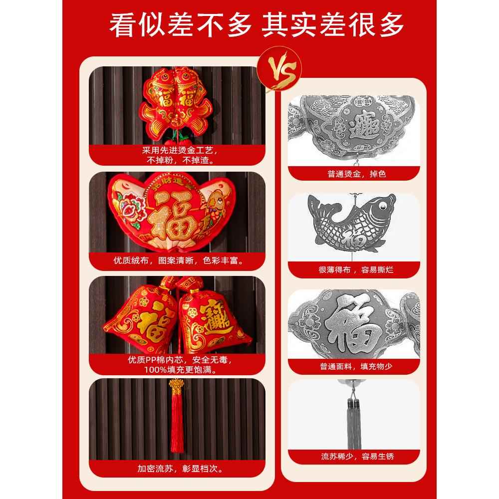 乔迁大门室内门房门门框客厅过年喜庆装饰挂件毛毡灯笼辣椒鞭炮串