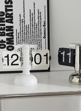 新款日历摆件轻奢家居软装高装级感饰品办公室桌电面时钟关餐玄边