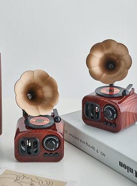 复古怀旧留声机客厅酒柜装饰品摆件家居创意音乐盒桌面高级感小众