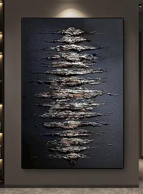 手绘油画《星辉》意式客厅沙发背景墙装饰画抽象肌理玄关挂画现