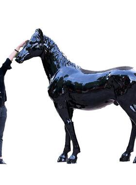 花园雕塑奔马摆件酒店开业装饰品园林小区户外工艺摆饰公园景观