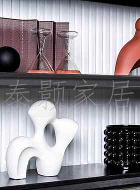 样板房现代简约展厅样板间饰品摆件客厅展示柜饰品书房书柜摆件