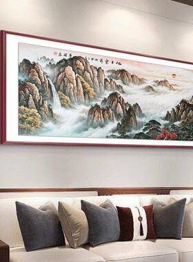 泰山日出靠山图旭日东升客厅挂画沙发背景墙装饰画新中式山水壁画