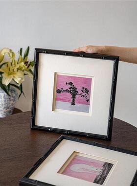 常玉中古风沙发背景墙装饰画适合大白墙挂画法式复古卧室床头挂画