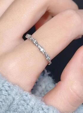 小众冷门戒指女学生党小清新开口可调节女麻花缠绕款食指戒素圈轻