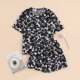 ຊຸດ Pajama Print Leopard ແມ່ຍິງສອງຊິ້ນ, ຮອບທີ່ສະດວກສະບາຍ