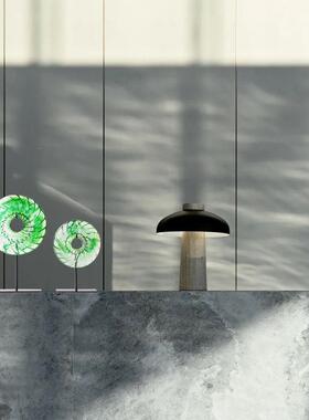 创意新中式现代透明绿色平安扣摆件客厅茶几书桌玄关家居饰品轻奢