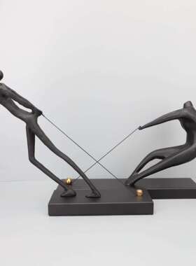 ZZZ摆现代简约创意拉绳人件板房电装视柜样书房客厅玄关家居桌面