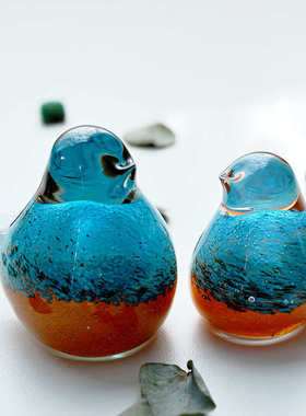 创意彩色玻璃艺术摆件 家居玻璃动物摆件 迷你彩色玻璃工艺品批发