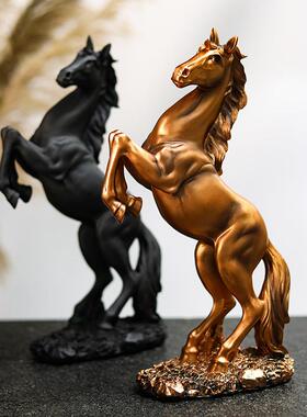 欧式摆件家居饰品乔迁开业礼品新款腾空俊马客厅办公室工艺品