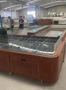 饭店海鲜展示柜制氧喷雾一体土菜馆明档蔬菜品水产保鲜冰台中岛柜