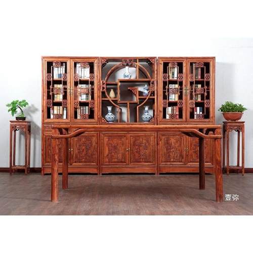 南榆木书画桌中式餐实桌木家简723约具写字台休闲案书法桌案电画 - 图1